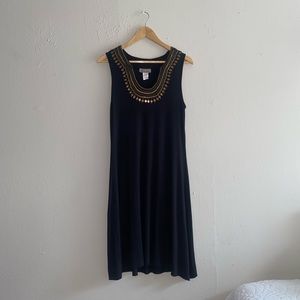 Soft Midi Dress With Beaded Detail